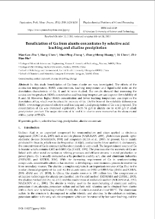 Beneficiation of Ga from alunite concentrates by selective acid leaching and alkaline precipitation