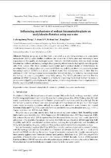 Influencing mechanisms of sodium hexametaphosphate on molybdenite flotation using sea water