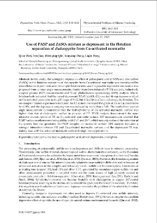 Use of PASP and ZnSO4 mixture as depressant in the flotation separation of chalcopyrite from Cu-activated marmatite