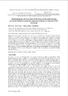 Eliminating the adverse effect of the lime on the gold-bearing pyrrhotite flotation using the isopentyl xanthate as collector at low alkalinity