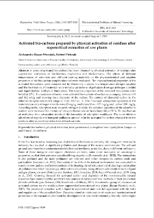 Activated bio-carbons prepared by physical activation of residues after supercritical extraction of raw plants
