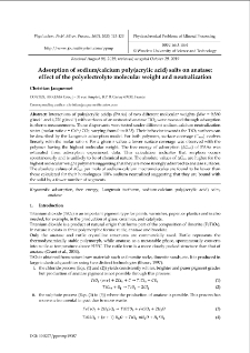 Adsorption of sodium/calcium poly(acrylic acid) salts on anatase: effect of the polyelectrolyte molecular weight and neutralization