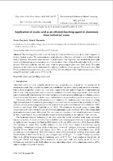 Application of oxalic acid as an efficient leaching agent of aluminum from industrial waste