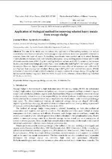 Application of biological method for removing selected heavy metals from sewage sludge