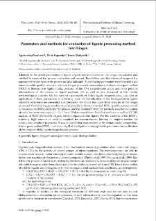 Parameters and methods for evaluation of lignite processing method into biogas