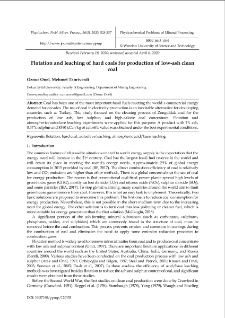 Flotation and leaching of hard coals for production of low-ash clean coal