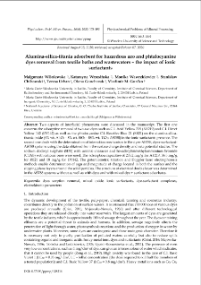 Alumina-silica-titania adsorbent for hazardous azo and phtalocyanine dyes removal from textile baths and wastewaters - the impact of ionic surfactants