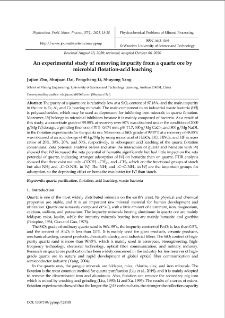 An experimental study of removing impurity from a quartz ore by microbial flotation-acid leaching