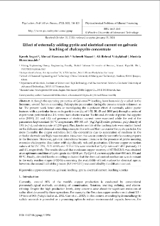 Effect of externally adding pyrite and electrical current on galvanic leaching of chalcopyrite concentrate