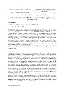 A study on the dissolution kinetics of iron oxide leaching from clays by oxalic acid
