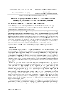 Effect of polyacrylic acid molar mass as a surface modifier on rheological properties of calcium carbonate suspensions
