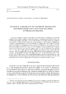 Seasonal variability of antibiotic resistance and biodiversity of tap water bacteria in Wrocław, Poland
