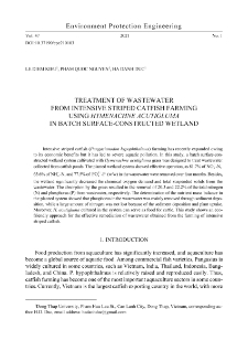 Treatment of wastewater from intensive striped catfish farming using Hymenachne acutigluma in batch surface-constructed wetland