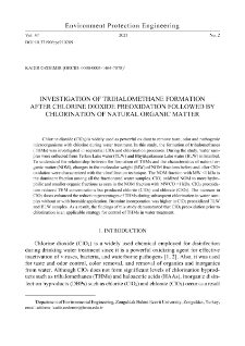 Investigation of trihalomethane formation after chlorine dioxide preoxidation followed by chlorination of natural organic matter