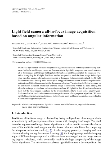 Light field camera all-in-focus image acquisition based on angular information
