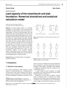Load capacity of the mixed bench and slab foundation. Numerical simulations and analytical calculation model