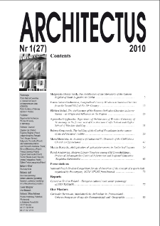 Contents [Architectus : Pismo Wydziału Architektury Politechniki Wrocławskiej, 2010, nr 1 (27)]