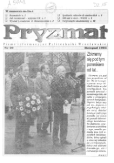 Pryzmat : Pismo Informacyjne Politechniki Wrocławskiej. Listopad 1994, nr 39