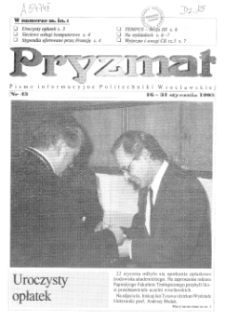 Pryzmat : Pismo Informacyjne Politechniki Wrocławskiej. 16-31 stycznia 1995, nr 43