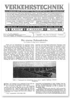 Verkehrstechnik : Zentralblatt für das gesamte Land-, Wasser- und Luftverkehrswesen. Organ des Vereins Deutscher Strassenbahn- und Kleinbahnverwaltungen. Jahrgang 1922, Januar 27, Heft 4