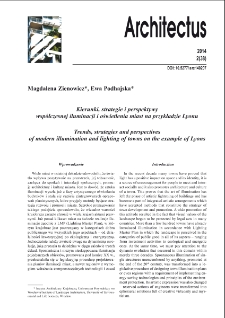 Kierunki, strategie i perspektywy wsp&oacute;łczesnej iluminacji i oświetlenia miast na przykładzie Lyonu