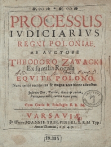 Processus Iudicarius Regni Poloniae [...]
