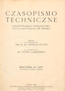 Czasopismo Techniczne. R. 55, 10 listopada 1937, Nr 21