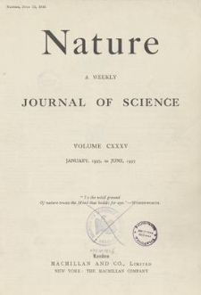Nature : a Weekly Journal of Science. Volume 135, 1935 January 5, No. 3401