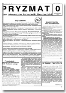 Pryzmat : Pismo Informacyjne Politechniki Wrocławskiej. 4 października 1991, nr 0