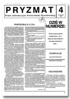 Pryzmat : Pismo Informacyjne Politechniki Wrocławskiej. 23 stycznia 1992, nr 4