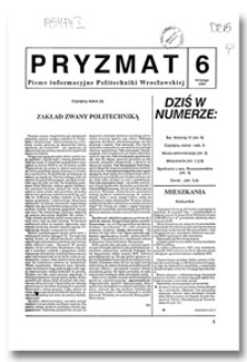 Pryzmat : Pismo Informacyjne Politechniki Wrocławskiej. 14 lutego 1992, nr 6