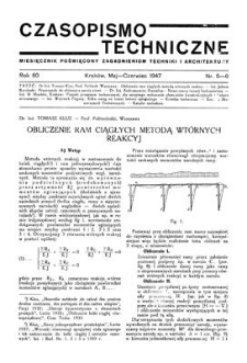 Czasopismo Techniczne. R. 60, Maj - Czerwiec 1947, Nr 5-6