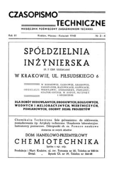 Czasopismo Techniczne. R. 61, Marzec - Kwiecień 1948, Nr 3-4