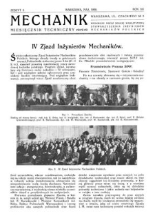 Mechanik : miesięcznik techniczny, Rok XII, Maj 1930, Zeszyt 5