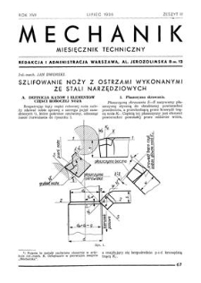 Mechanik : miesięcznik techniczny, Rok XVII, Lipiec 1938, Zeszyt III