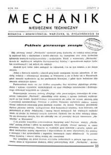Mechanik : miesięcznik techniczny, Rok XIX, Luty 1946, Zeszyt 2