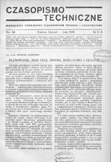 Czasopismo Techniczne. R. 58, Styczeń - Luty 1946, Nr 2-3