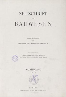 Zeitschrift für Bauwesen, Jr. 79, 1929, H. 7