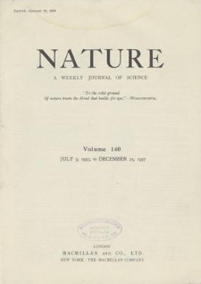 Nature : a Weekly Journal of Science. Volume 140, 1937 September 11, No. 3541