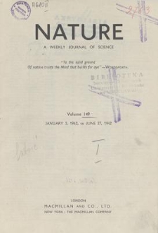 Nature : a Weekly Journal of Science. Volume 149, 1942 March 7, No. 3775