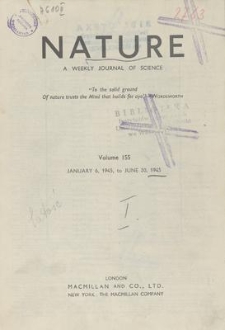 Nature : a Weekly Journal of Science. Volume 155, 1945 March 24, No. 3934