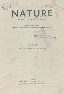 Nature : a Weekly Journal of Science. Volume 155, 1945 March 31, No. 3935