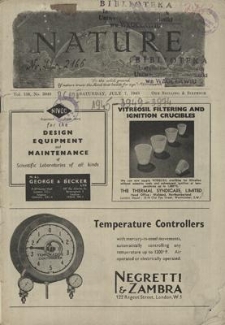 Nature : a Weekly Journal of Science. Volume 156, 1945 July 7, No. 3949