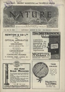Nature : a Weekly Journal of Science. Volume 156, 1945 August 25, No. 3956