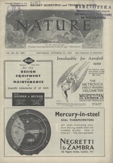 Nature : a Weekly Journal of Science. Volume 156, 1945 October 27, No. 3965