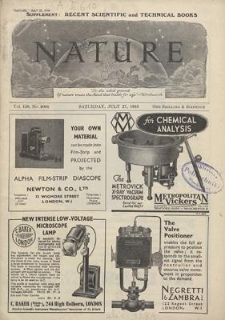 Nature : a Weekly Journal of Science. Volume 158, 1946 July 27, No. 4004