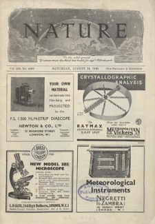 Nature : a Weekly Journal of Science. Volume 158, 1946 August 24, No. 4008