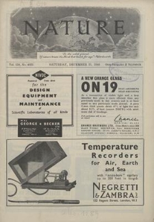 Nature : a Weekly Journal of Science. Volume 158, 1946 December 21, No. 4025