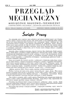 Przegląd Mechaniczny : miesięcznik naukowo-techniczny Stowarzyszenia Inżynierów Mechaników i Techników Polskich, Rok X, Maj 1951, Zeszyt 5