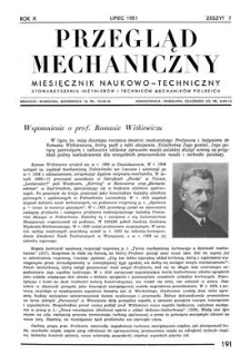 Przegląd Mechaniczny : miesięcznik naukowo-techniczny Stowarzyszenia Inżynierów Mechaników i Techników Polskich, Rok X, Lipiec 1951, Zeszyt 7